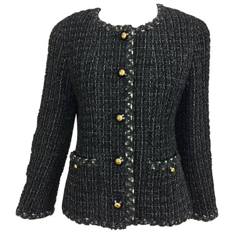 chanel black jacket for sale|chanel tweed jacket cost.